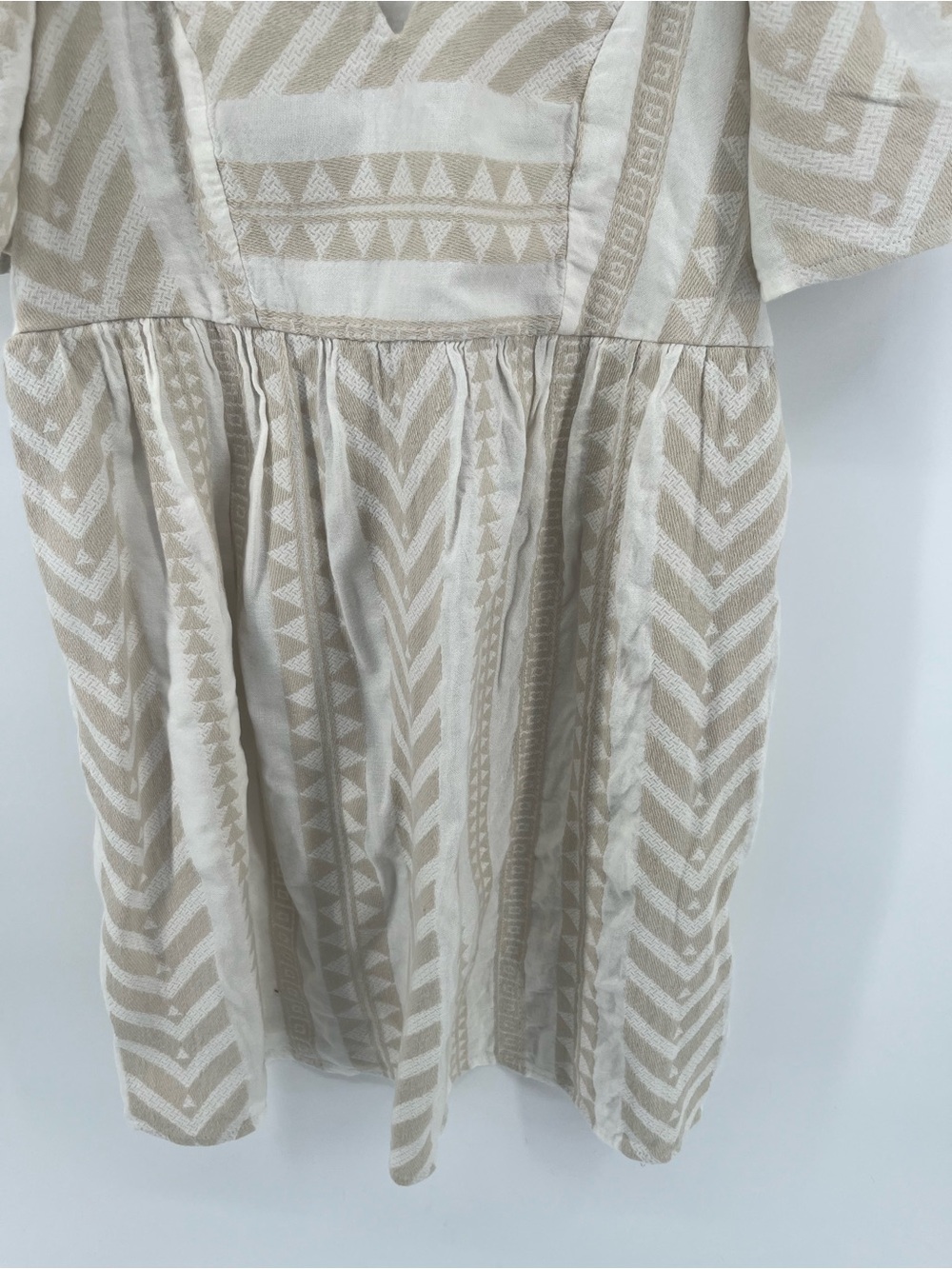 Old Navy Jacquard Cotton Blend Mini Dress XS Petite Cream - Picture 5 of 10
